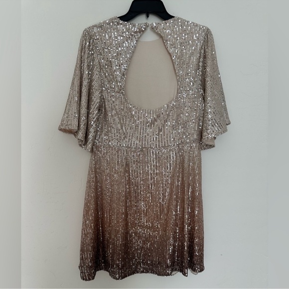 Sequin Dress in Gold and Brown Ombre - Picture 7 of 9